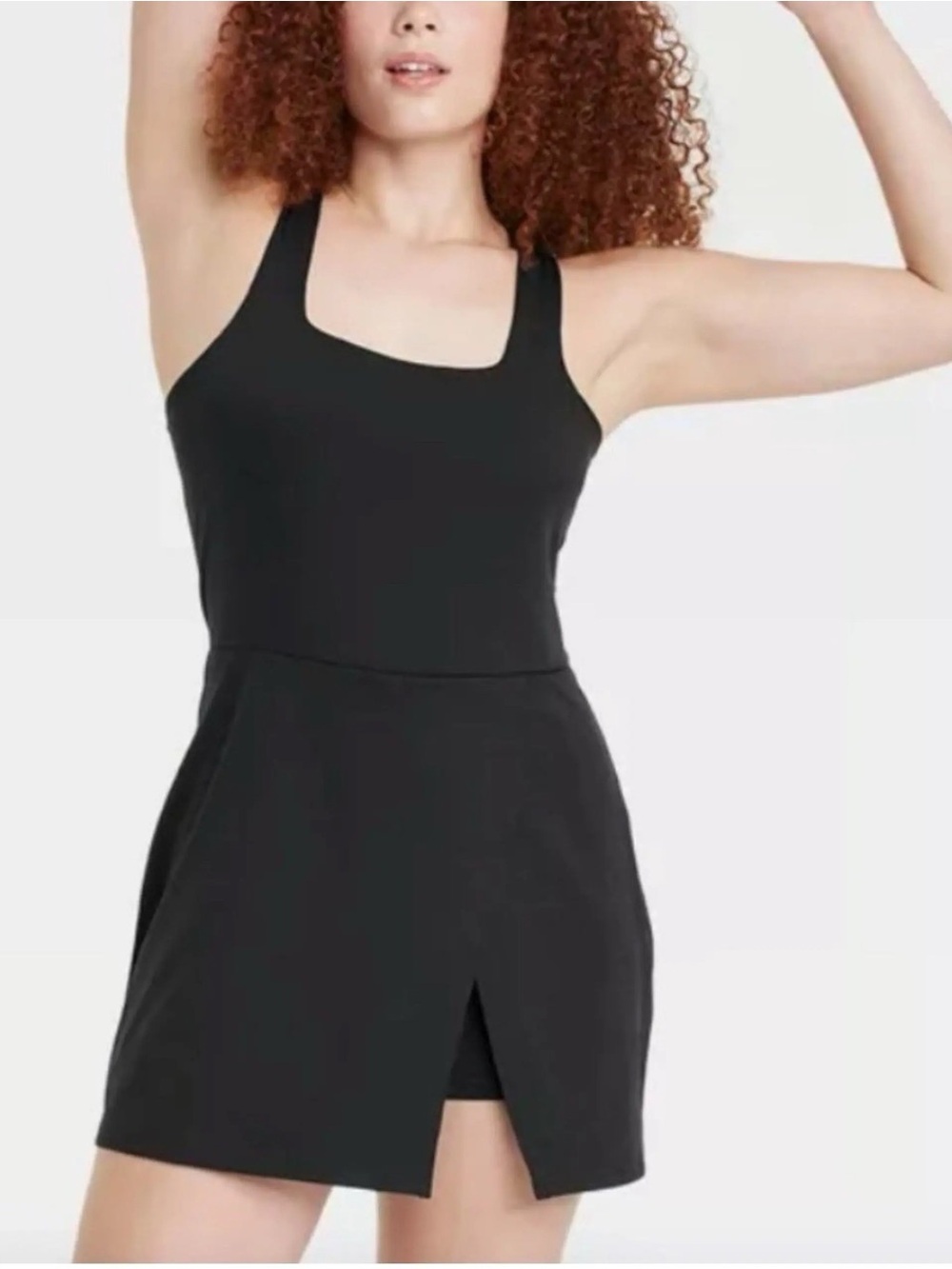 All in Motion women's black active skort romper with a cross-back